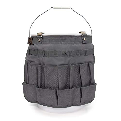 Estwing 28Compartment 5gallon Bucket Tool OrganizerTool Bag Durable Polyester HeavyDuty Steel Hangers Zippered Pocket 16 Opentop Pockets 11 Tool Loops Buckle Security Strap - Image 3