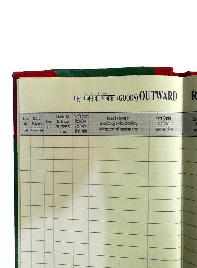 LRS Inward and Outward Register Combo - 100 Pages Single(200 Front+Back) - 70 GSM Ledger Paper - Red Half Canvas PVC Binding - Image 3