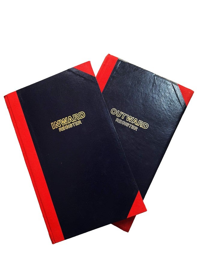 LRS Inward and Outward Register Combo - 100 Pages Single(200 Front+Back) - 70 GSM Ledger Paper - Red Half Canvas PVC Binding - Image 1