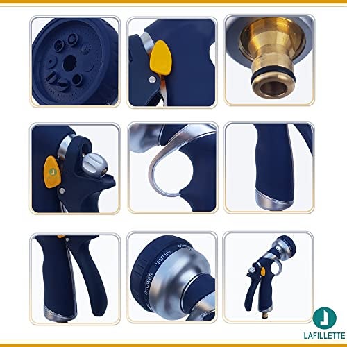 LAFILLETTE Multifunctional High Pressure Foam Water Spray Gun - Garden Hose Nozzle Hand Sprayer, 8 Pattern Metal Watering Nozzle for Car Washing, Garden Watering, Home Cleaning, Pets Washing - Image 5