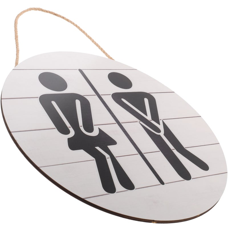 Bathroom Sign Toilet Restroom Sign Wall Art Decoration Wood Plaque Ornament - Image 1