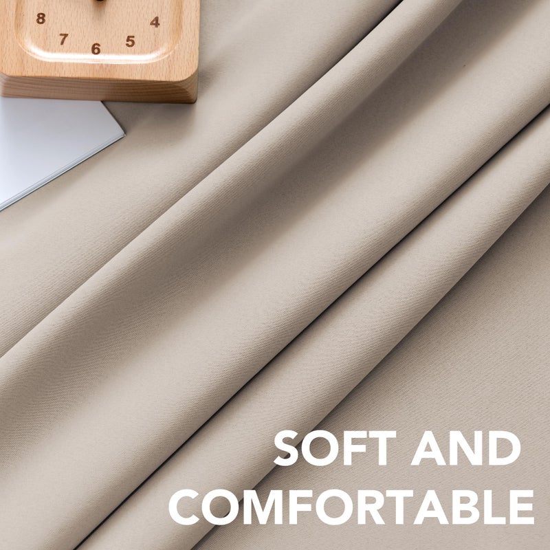 H.VERSAILTEX Blackout Curtains Thermal Insulated Window Treatment Panels Room Darkening Blackout Drapes for Living Room Back Tab/Rod Pocket Bedroom Draperies (2 Panels  Fog  42 x 84 Inch) - Image 5