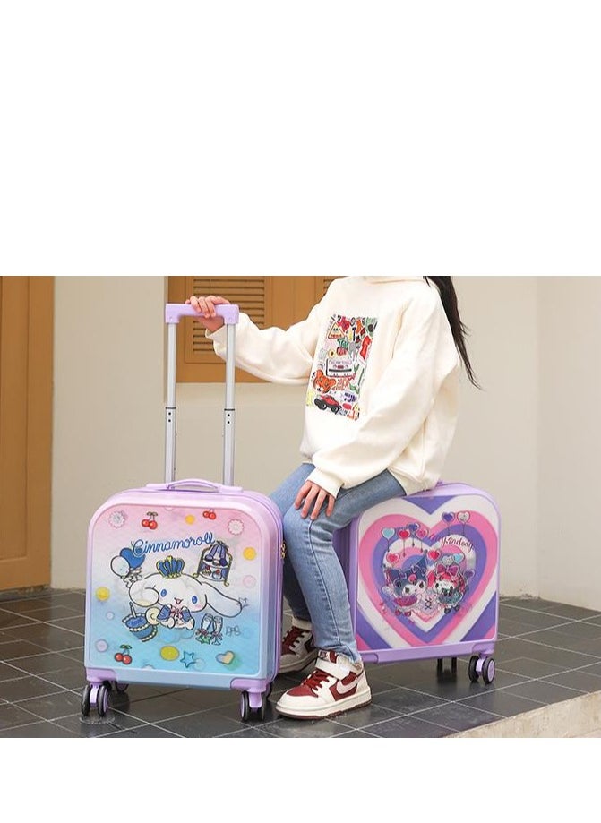 Golden Kids Luggage, 20 Inch Kids Lightweight 3D Trolley Bag, Suitcase with Cartoon Pattern, Travel Gift for Boys and Girls (Purple)  - Image 5