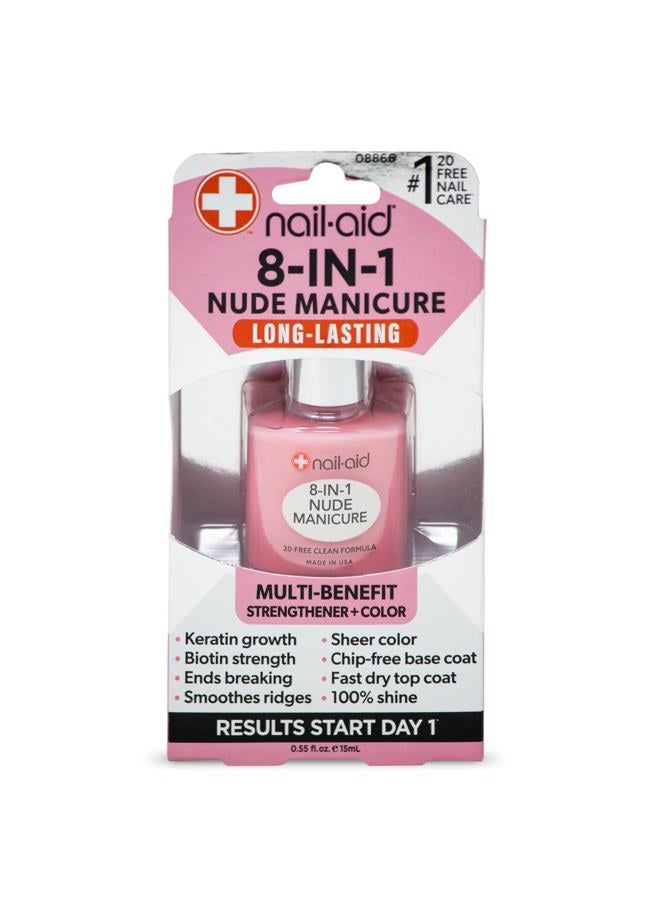 NAIL-AID 8-in-1 Nude Manicure, French Sheer, 0.55 Fluid Ounce - Image 1