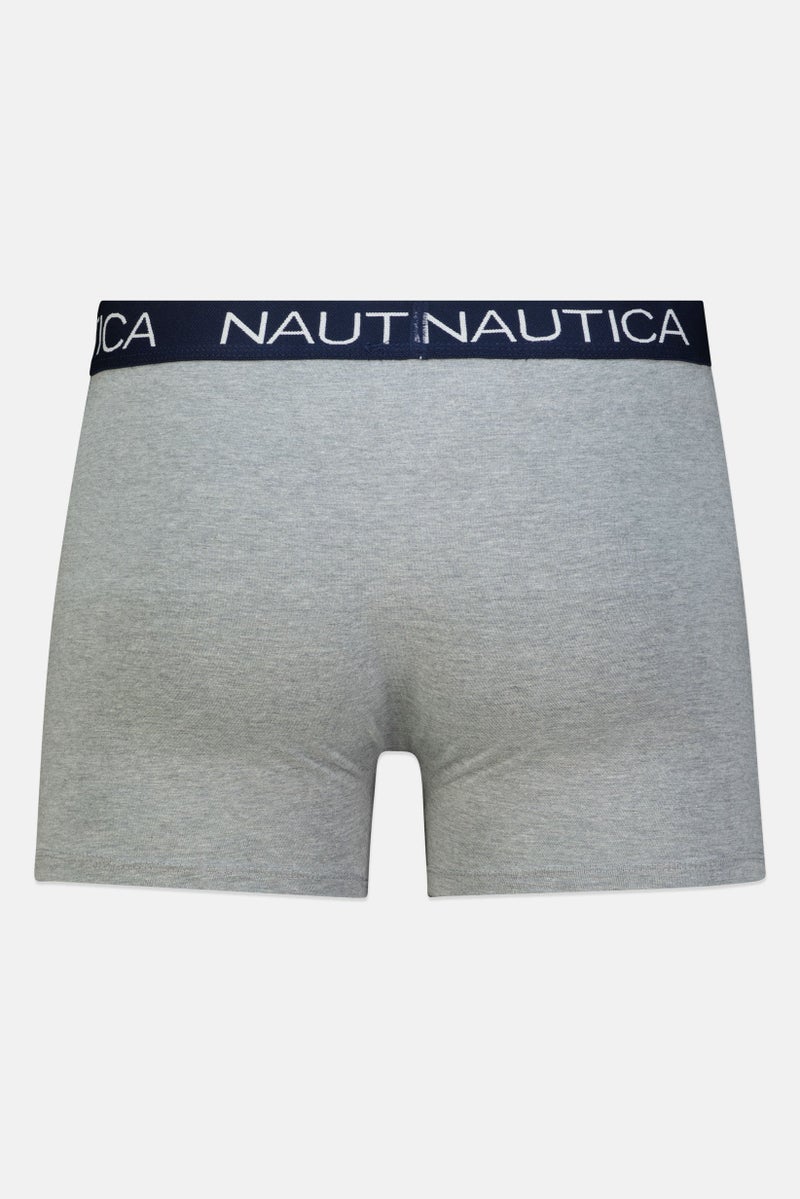 NAUTICA Men 4 Pieces Brand Logo Boxers, Grey - Image 2