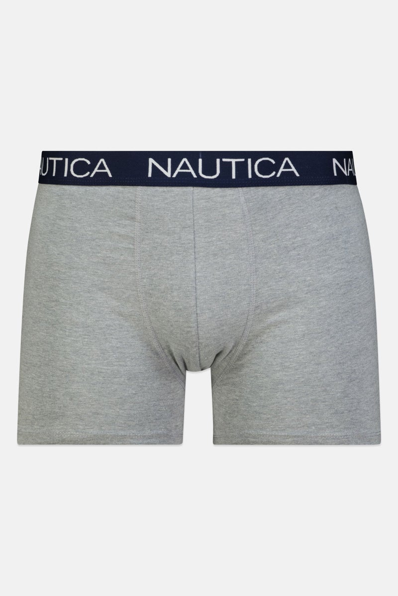 NAUTICA Men 4 Pieces Brand Logo Boxers, Grey - Image 5