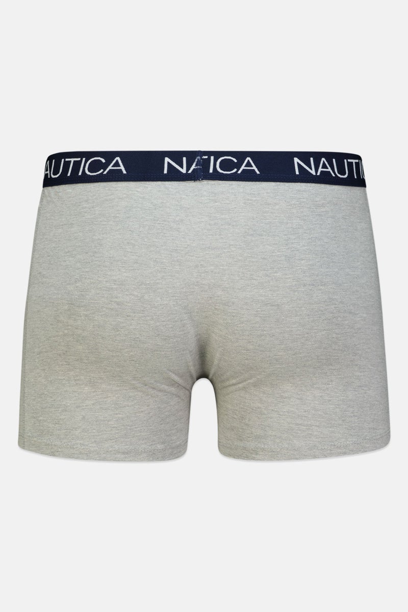 NAUTICA Men 4 Pieces Brand Logo Boxers, Grey - Image 4