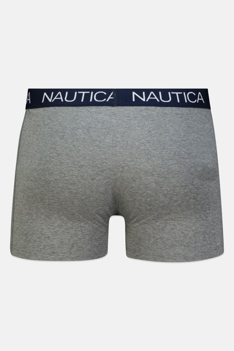 NAUTICA Men 4 Pieces Brand Logo Boxers, Grey - Image 3