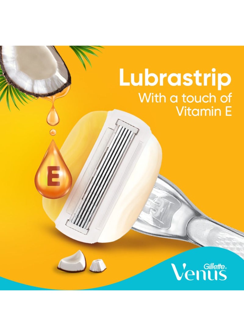 Venus شفرة حلاقة نسائية من Comfortglide برائحة جوز الهند مع مقبض Olay و 2 شفرات احتياطية - Image 4