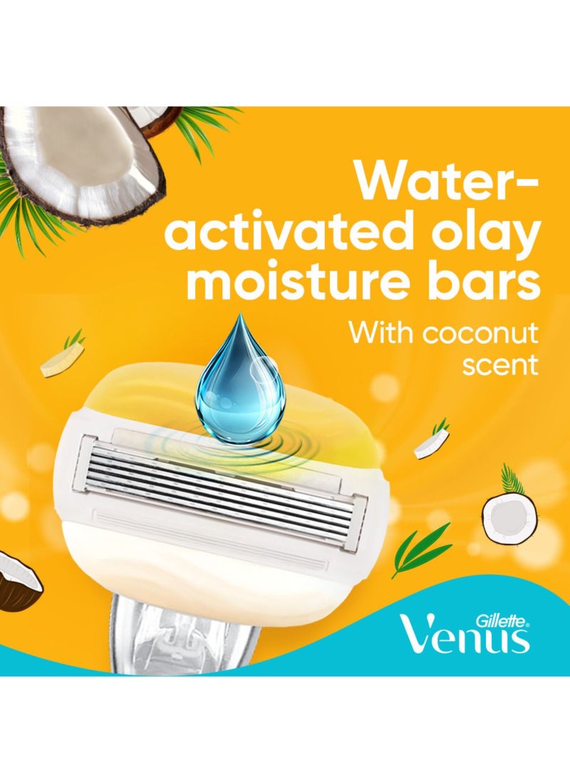 Venus شفرة حلاقة نسائية من Comfortglide برائحة جوز الهند مع مقبض Olay و 2 شفرات احتياطية - Image 5
