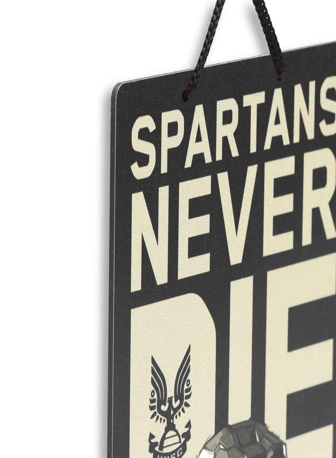 Open Road Brands Halo Spartans Never Die Hanging Metal Sign - Halo Wall Decor for Man Cave or Game Room - Image 4