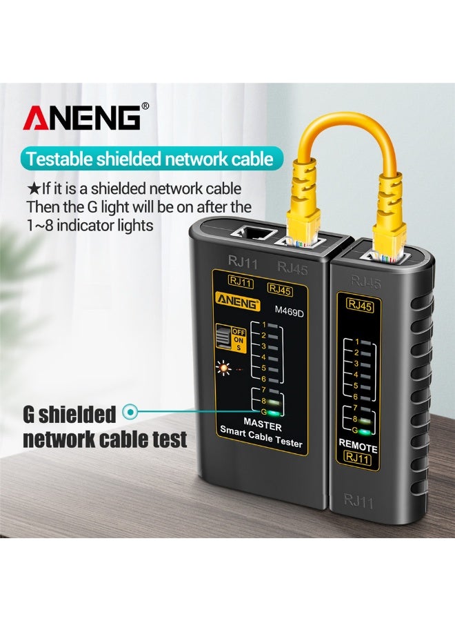 ANENG ANENG M469D Network Cable Tester Pairing Instrument for RJ11 RJ45 Telephone Lines with LED Indicator, On-off Checking/ Shielded Network Cable/ Long-distance Testing - Image 5