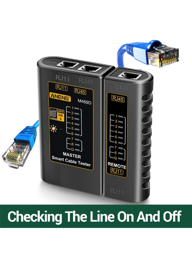 ANENG ANENG M469D Network Cable Tester Pairing Instrument for RJ11 RJ45 Telephone Lines with LED Indicator, On-off Checking/ Shielded Network Cable/ Long-distance Testing - Image 3