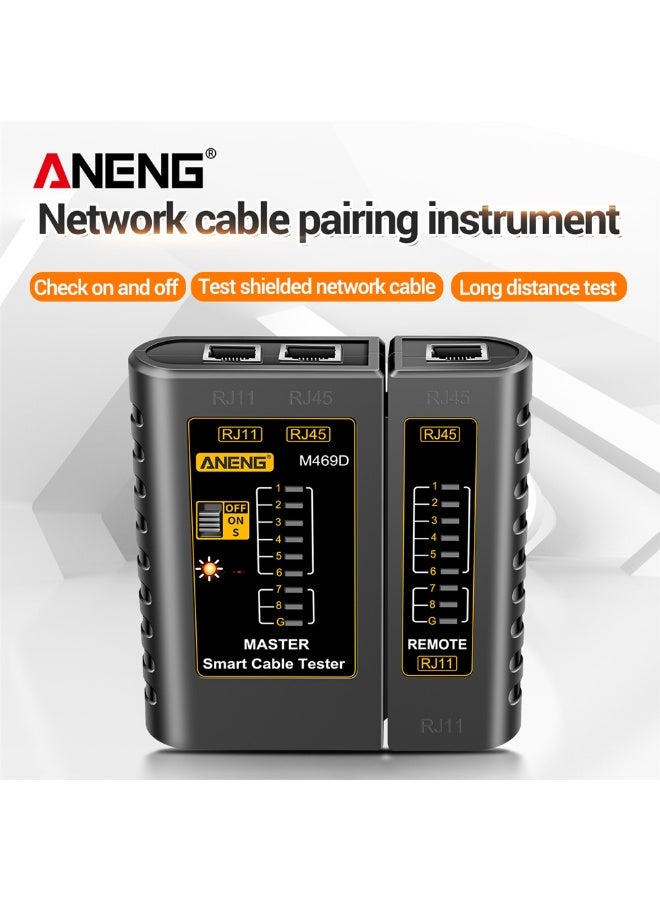 ANENG ANENG M469D Network Cable Tester Pairing Instrument for RJ11 RJ45 Telephone Lines with LED Indicator, On-off Checking/ Shielded Network Cable/ Long-distance Testing - Image 4
