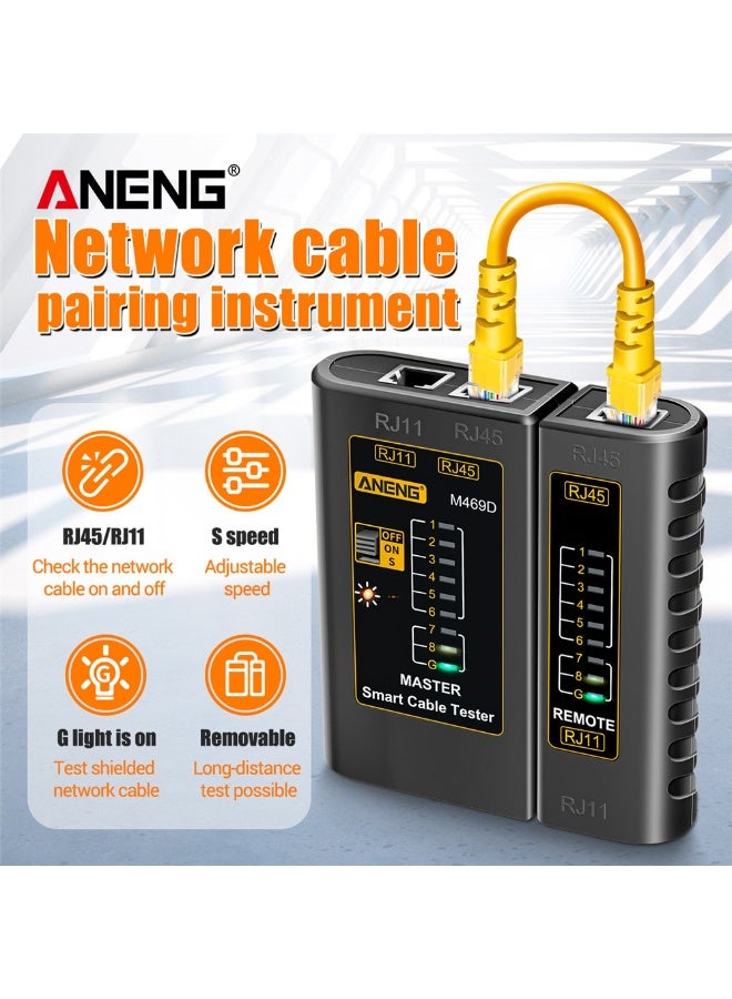 ANENG ANENG M469D Network Cable Tester Pairing Instrument for RJ11 RJ45 Telephone Lines with LED Indicator, On-off Checking/ Shielded Network Cable/ Long-distance Testing - Image 2