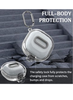KASTWAVE Clear Case with Lock for Samsung Galaxy Buds 2 Case/Galaxy Buds Pro 2 Case/Galaxy Buds Live Case/Galaxy Buds Pro Case with Lanyard/Keychain Accessories, Hard Clear Case Protector Shell Cover  - Image 3