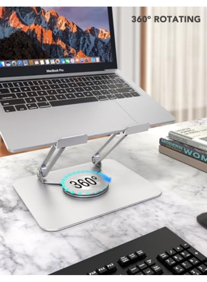 PHOCAR Laptop Stand 360° Rotating, Aluminum Laptop Stand for Desk, Adjustable  Foldable Laptop Holder Compatible with MacBook Air/Pro, DELL, Surface, HP, Acer, ASUS, Lenovo, Victus, up to 16'' - Image 3