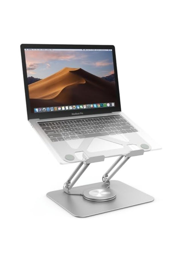 PHOCAR Laptop Stand 360° Rotating, Aluminum Laptop Stand for Desk, Adjustable  Foldable Laptop Holder Compatible with MacBook Air/Pro, DELL, Surface, HP, Acer, ASUS, Lenovo, Victus, up to 16'' - Image 1