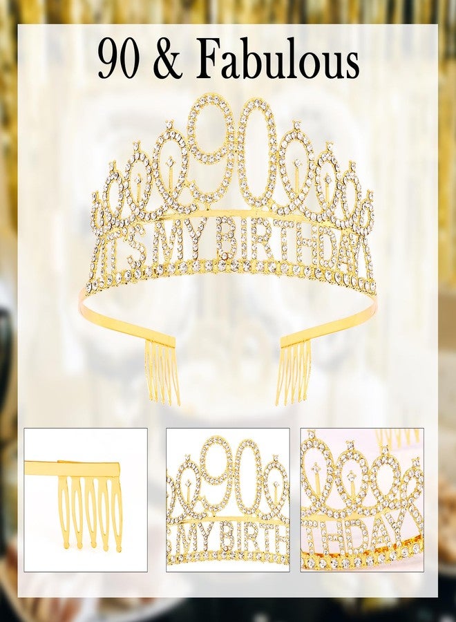 هابدو زينة عيد ميلاد هابدو الذهبي التسعين للنساء، طقم زينة عيد ميلاد التسعين للنساء - تاج ووشاح - Image 5