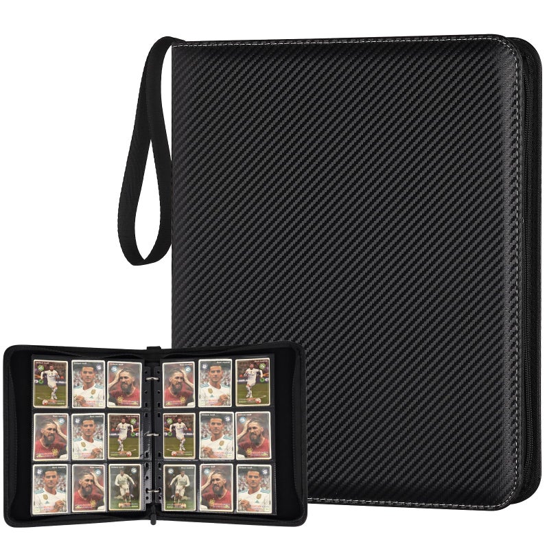 GERMUN 9 Pocket Card Binder, Premium Zip Trading Card Binder, 720 Double Sided Pocket PU Collection Binder, Collector Album, Card Folder for MTG, TCG, Sports Cards, (Black) - Image 1