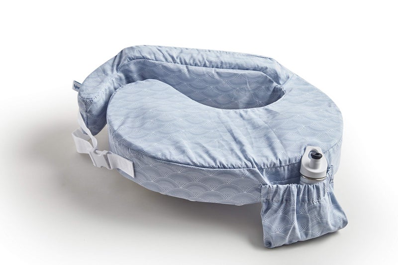 My Brest Friend Original Nursing Pillow Enhanced Ergonomics Essential Breastfeeding Pillow Support For Mom & Baby W/ Convenient Side Pocket, Double Straps & Slipcover, Horizon - Image 1