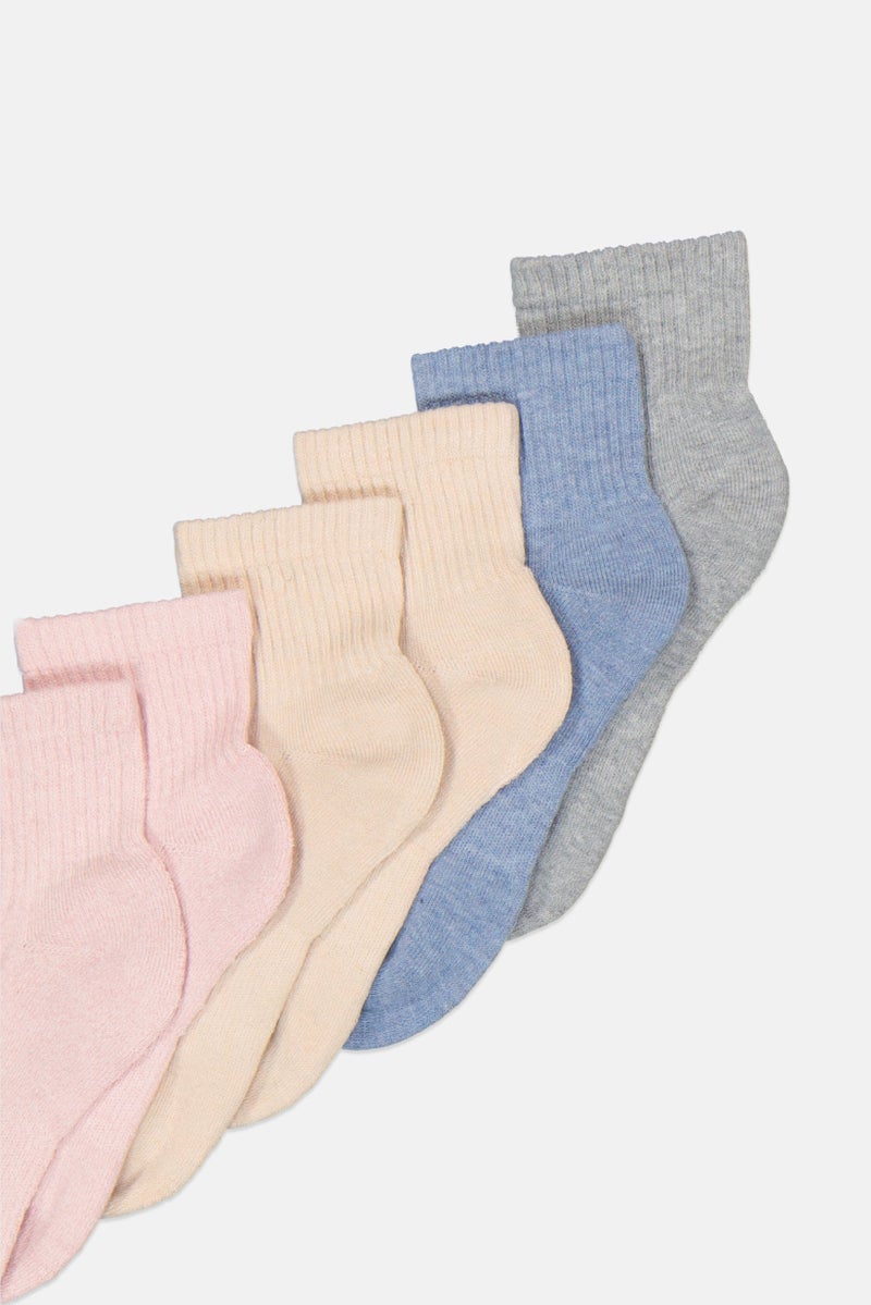 HEAD Women 6 Pairs Brand Logo Quarter Socks, Multicolor - Image 2