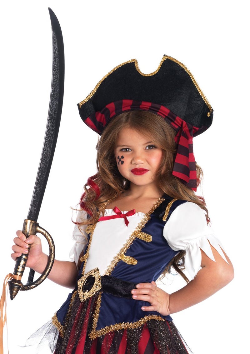 Leg Avenue Enchanted Costumes by Leg Avenue Girls 2 Pc Caribbean Pirate Costume with Dress and Hat Multicolor Medium Age 710