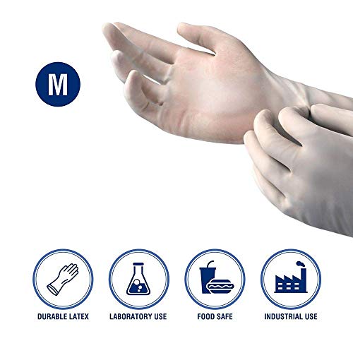Romsons Latex Medical Examination Hand Gloves - Medium |White| 100 Pieces - Image 3