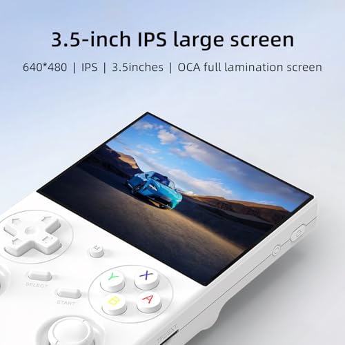 GiipGoop وحدة تحكم الألعاب المحمولة RG35XX Pro - وحدة تحكم الألعاب الرجعية RG35XXPro مع بطاقة 64GB و 4353 لعبة - وحدة تحكم ألعاب الفيديو - لينكس 64 - آركيد محمول - دعم أكثر من 30 محاكي - واي فاي - بلوتوث - إخراج HD - أبيض - Image 3