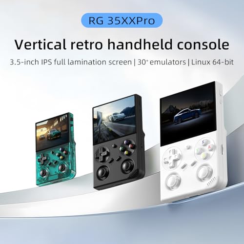GiipGoop وحدة تحكم الألعاب المحمولة RG35XX Pro - وحدة تحكم الألعاب الرجعية RG35XXPro مع بطاقة 64GB و 4353 لعبة - وحدة تحكم ألعاب الفيديو - لينكس 64 - آركيد محمول - دعم أكثر من 30 محاكي - واي فاي - بلوتوث - إخراج HD - أبيض - Image 2