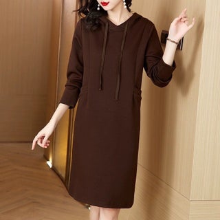 Plus Size Casual Hooded Sweatshirt Dress Brown [no middlemen, quality assurance] - pzsku/Z5E6FD52DDC8A87E994AEZ/45/1746226410/4aad0bb9-6686-4962-be55-23ad3701db20