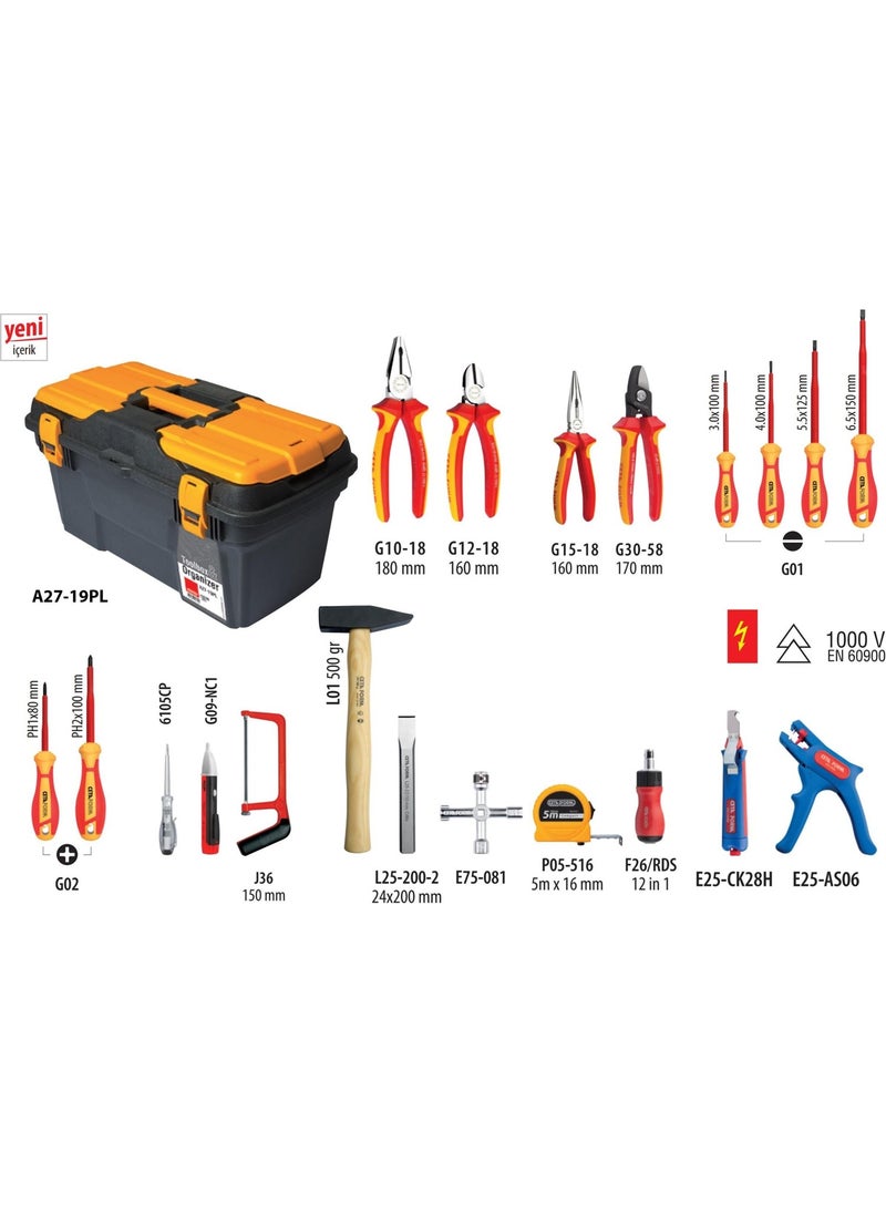 Ceta Form - 31 Piece Electrician Tool Set in Plastic Case G99-0431+A27-19PL - Image 1