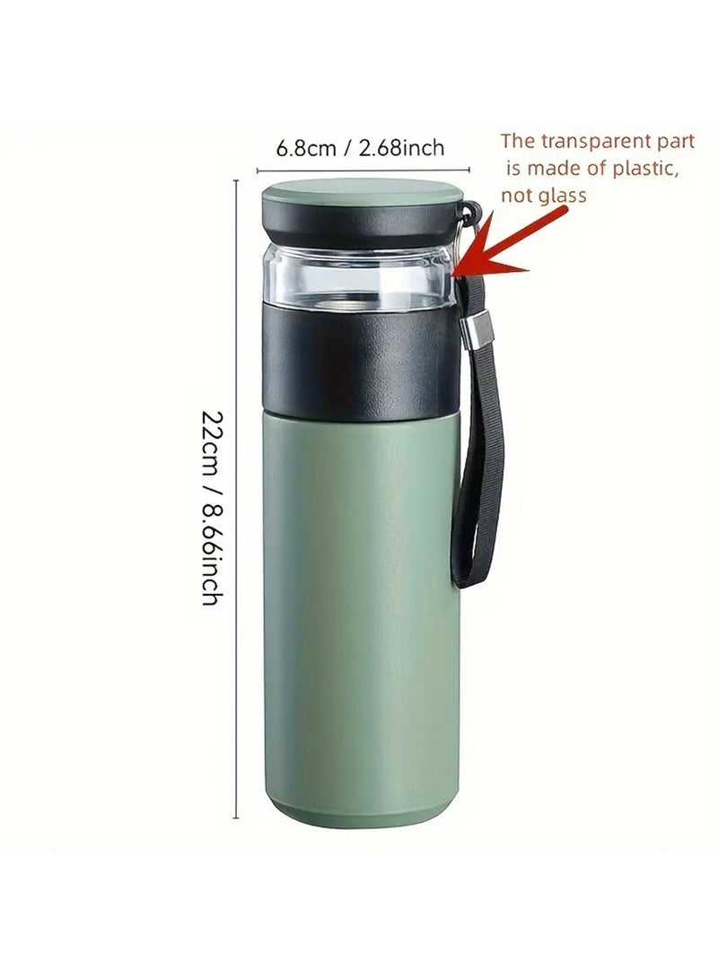 Arabest 15.2oz Stainless Steel Vacuum Insulated Water Bottle with Tea Infuser - Leakproof, Portable for Travel, Hiking & School, Insulation Cup Tea Water Separation Cup Large-Capacity, Black  - Image 3