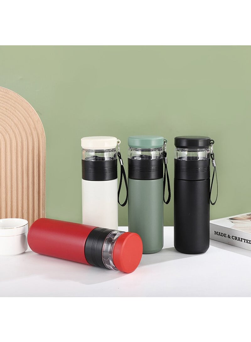 Arabest 15.2oz Stainless Steel Vacuum Insulated Water Bottle with Tea Infuser - Leakproof, Portable for Travel, Hiking & School, Insulation Cup Tea Water Separation Cup Large-Capacity, Black  - Image 4