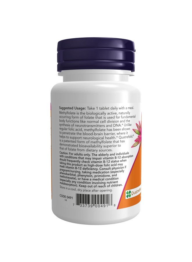 now Supplements Methyl Folate 1000 Mcg Metabolically Active Folate* Coenzyme B Vitamin 90 Tablets - Image 4