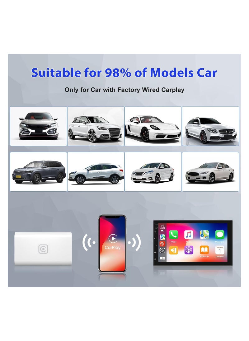 Generic - Wireless CarPlay Adapter for Factory Wired CarPlay - Bluetooth Dongle for iPhone, Plug & Play Upgrade for Original Car System, Convert Wired to Wireless with USB/Type-C Sync App Box. - Image 1