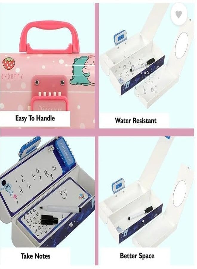 Funspark Cartoon Theme Pencil Box for Kids Suitcase Style Password Lock Stationery Organizer Multi-Layer Pen & Pencil Case for Return Gift Item for Kids Cute Panda Pencil Box - Image 3