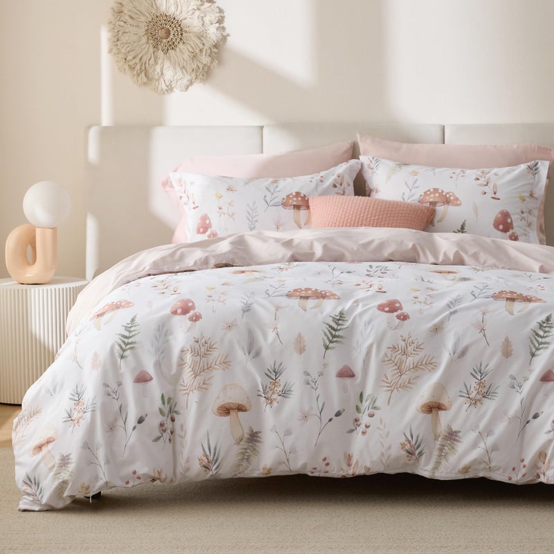 Bedsure 100% Cotton Reversible 2 Pcs Floral Duvet Cover Set, Twin Size (173 cm x 230 cm), with Zipper Closure and with 1 Pillow Sham (50 cm x 66 cm), Soft & Breathable PureWoven, Beige - Image 1