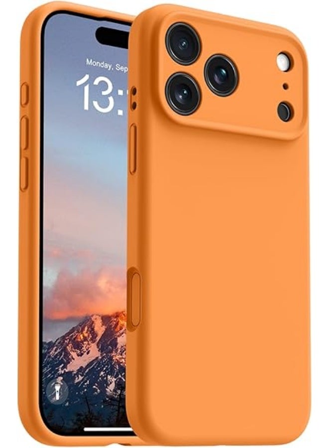 erorex Magnetic for iPhone 17 Pro Max Case,Compatible with Magsafe,Classic Liquid Silicone Mobile Phone Case,Integrated Camera Control Button,Anti-Scratch Microfiber Lining,Orange - Image 1