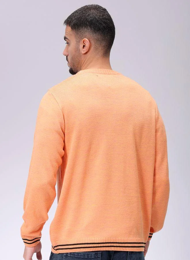 The Indian Garage Co Men Relaxed Fit Typography Crew Neck Sweater