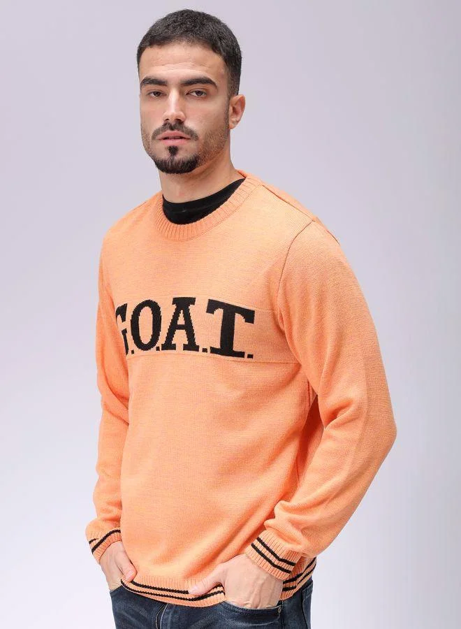 The Indian Garage Co Men Relaxed Fit Typography Crew Neck Sweater