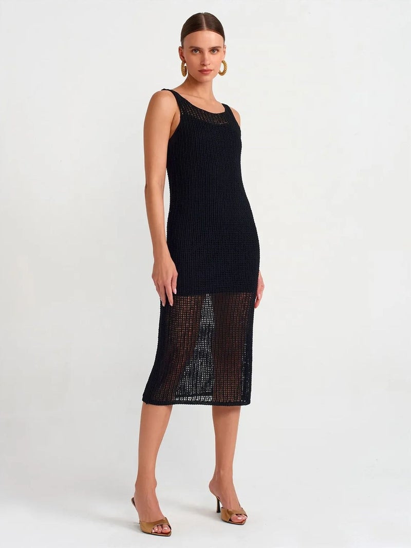 DILVIN Sleeveless Ribbed Midi Dress - Image 3