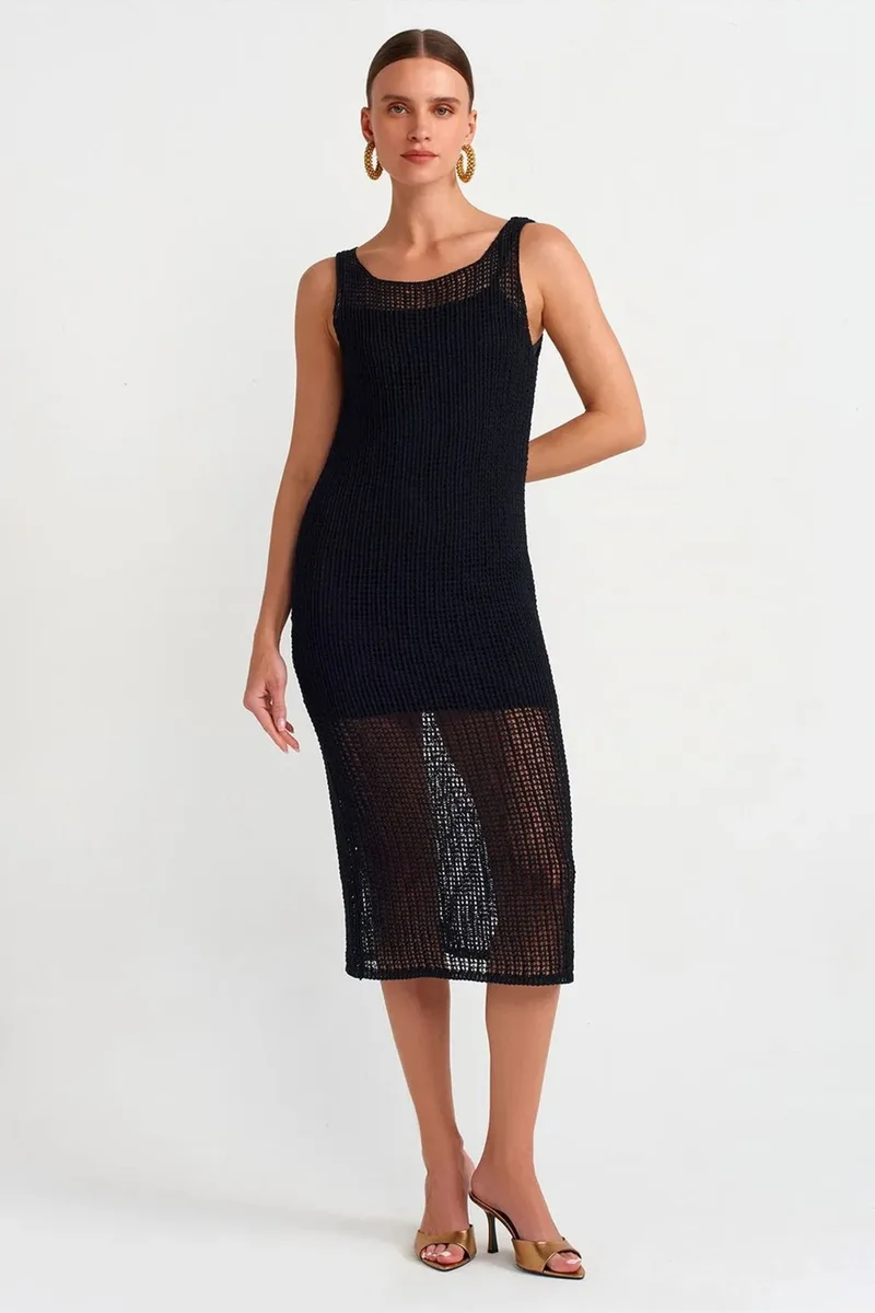 ديلفين DILVIN Sleeveless Ribbed Midi Dress