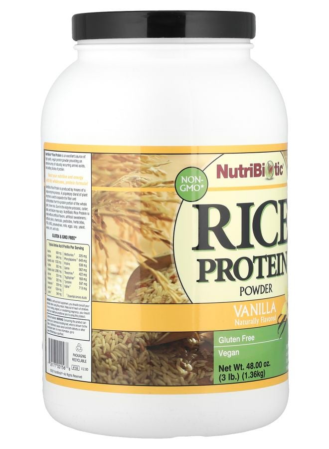 Nutribiotic Rice Protein Powder Vanilla 3 lb (1.36 kg) - Image 2