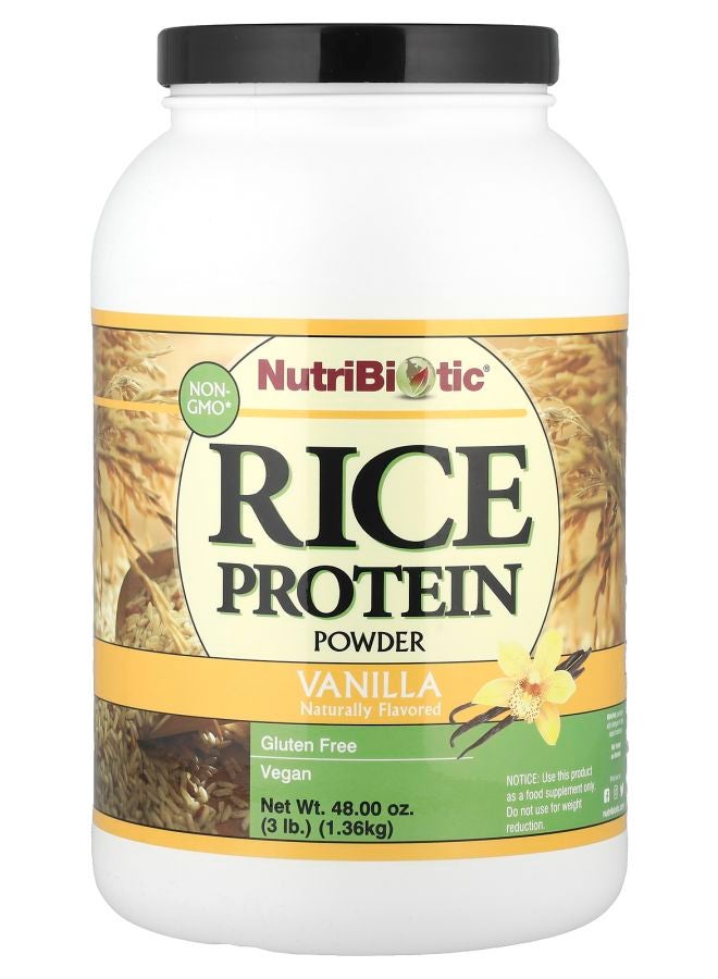 Nutribiotic Rice Protein Powder Vanilla 3 lb (1.36 kg) - Image 1