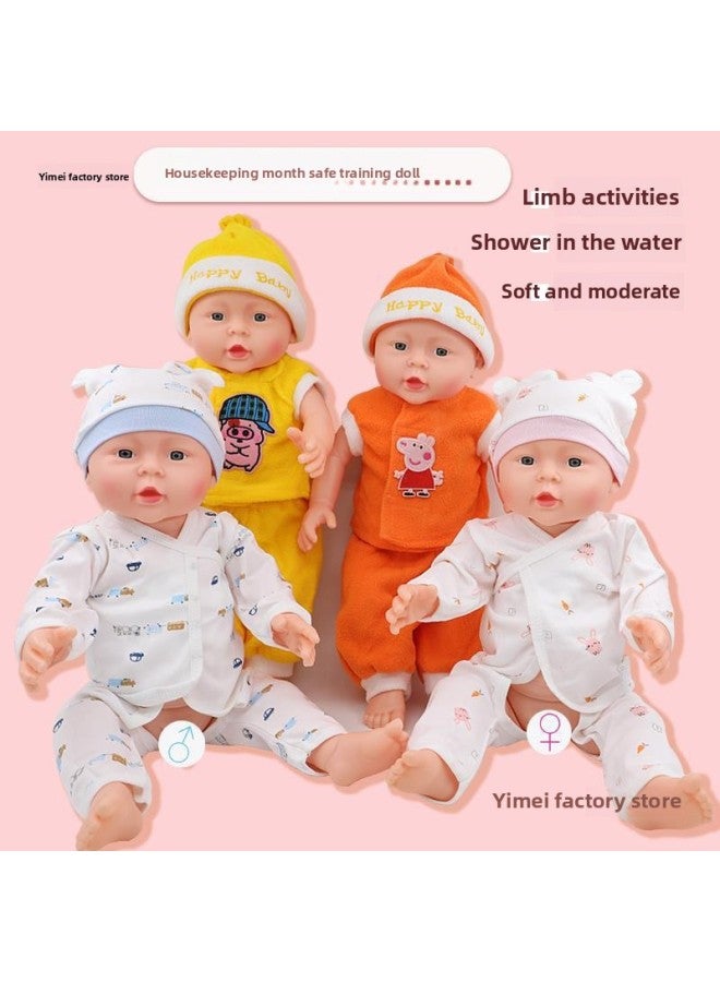 Home Economics Month Sister-in-law Nursery Teacher Training Baby Full Soft Rubber Doll Model Teaching Aids Baby Dummy Toy Child-Color:52cm Soft Rubber Model D (men) Bath + Touch [with Cartoon Clothes]-Specifications:52cm - Image 3