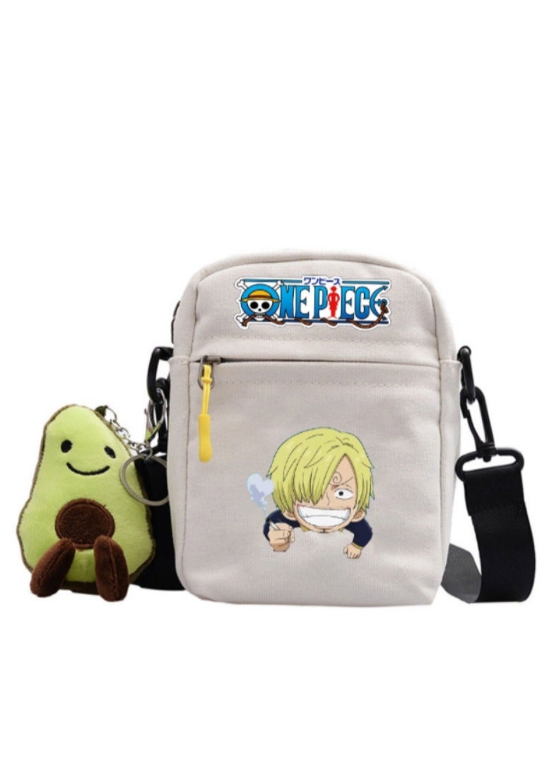 KUYING Anime One Piece Lufei Skew Straddle Bag Small Square Bag One Shoulder Backpack 