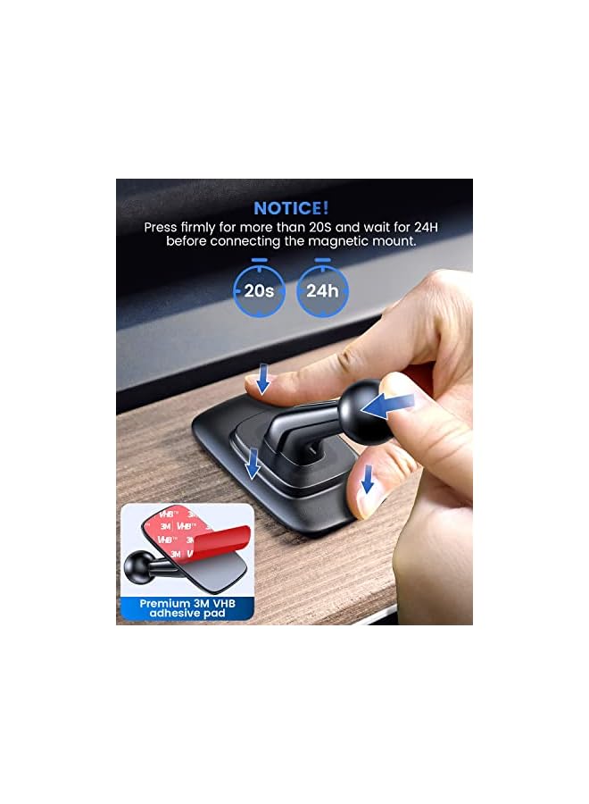 S-TOP for MagSafe Car Mount Magnetic Phone Holder for Car Dash Mount Phone Holder Fit Curved Surface Flexible Rotation Compatible with iPhone 15 14 13 Pro Max Plus Mini, MagSafe Case, All Cellphones - Image 2