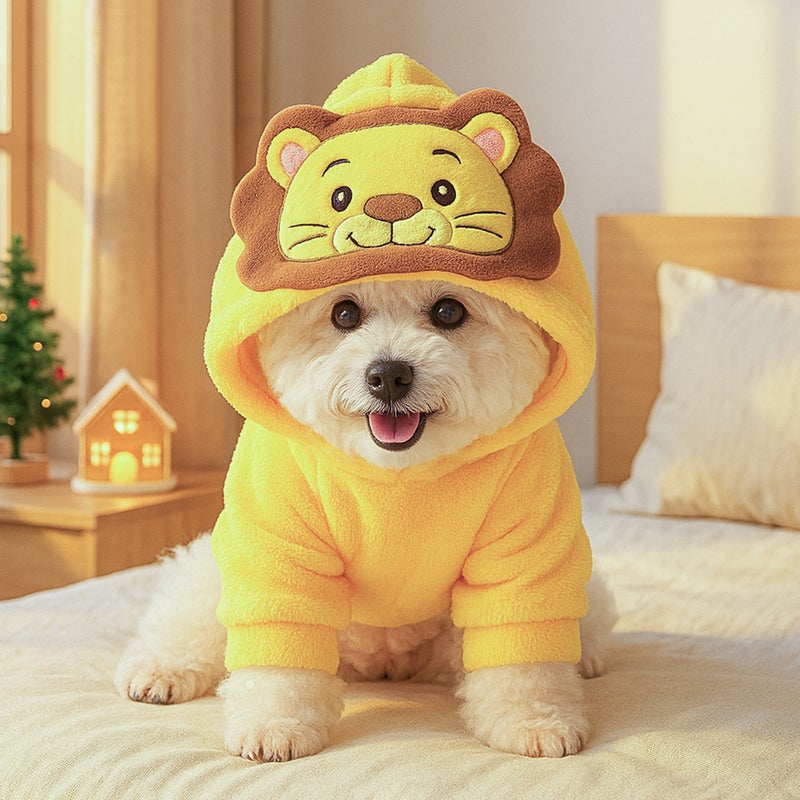 Pet Supplies Pet Puppy Cat Clothes Winter Warm Party Animal Flannel Transformation Costume Halloween - Image 2