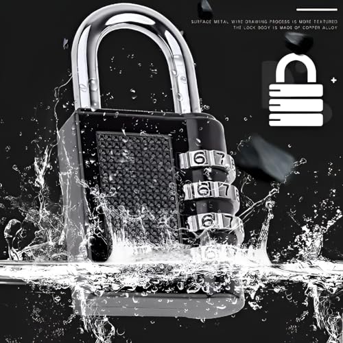 Garth Number Lock Set of 1 – Multicolour 4-Digit Number Combination Anti-Theft Metal Lock for Travel Bag, Luggage, Door, Tool Box, Resettable PIN Number Padlock (Initial Password 0-0-0-0) - Image 5